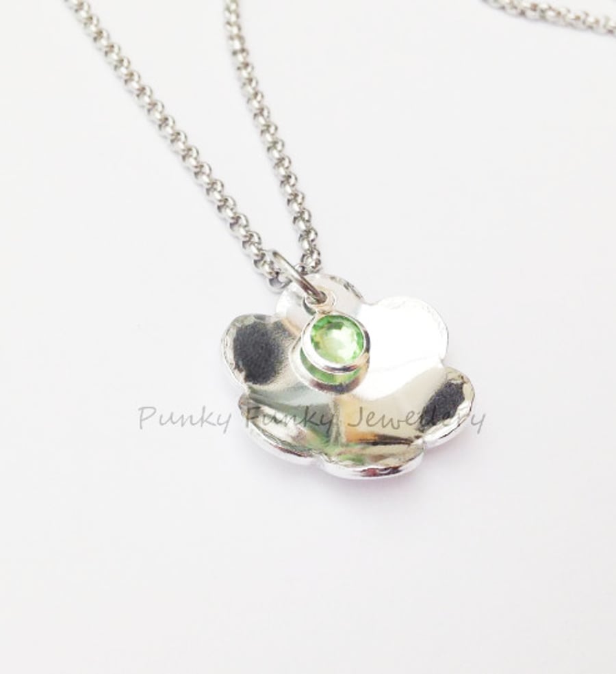 Flower Necklace - Floral Jewellery - Birthstone Necklace - Charm Necklace