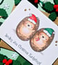 Hedgehog Christmas card, Family Christmas card, Sending Christmas hugs - Image 4