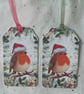 Set of 4 Christmas Robin Gift Tags - Image 2