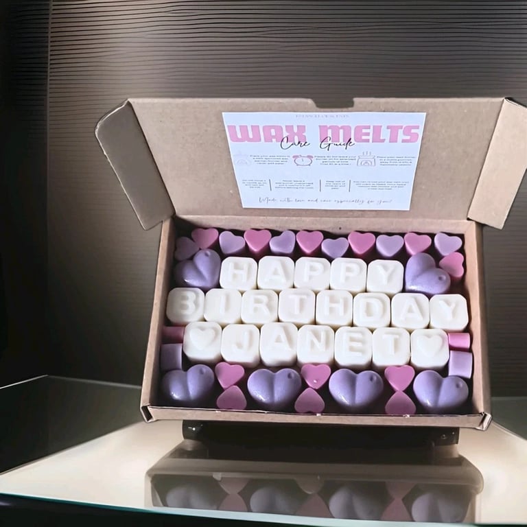 Personalised Happy Birthday Wax Melt Gift Set Handmade to Order
