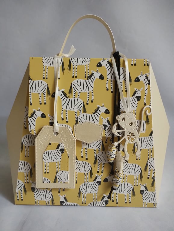 Zebra Print Knapsack Backpack Style Gift Box Bag 