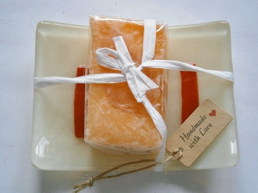 Fused glass soap dish 