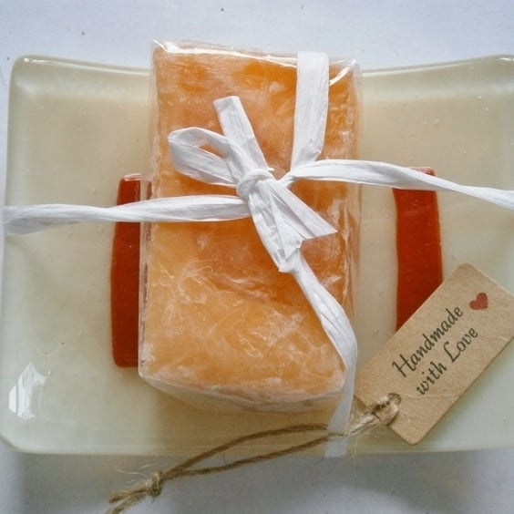 Fused glass soap dish 