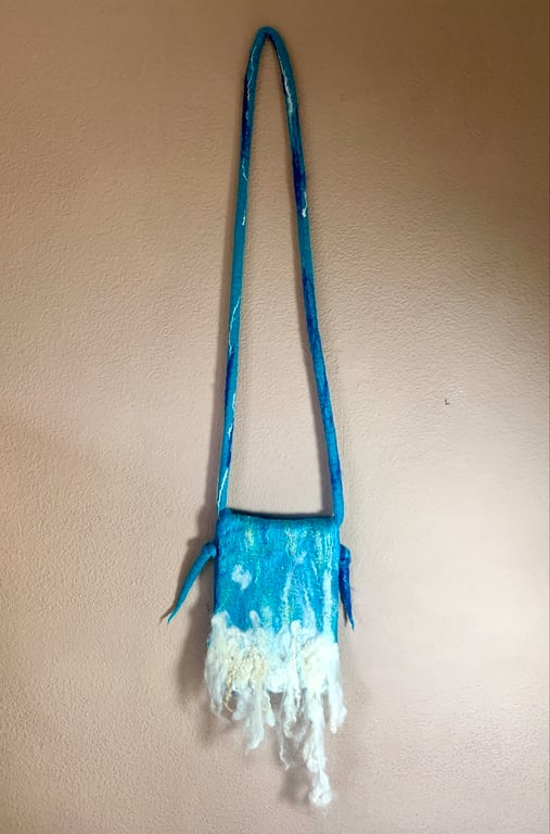 Perfectly Imperfect Blue Felted Handbag