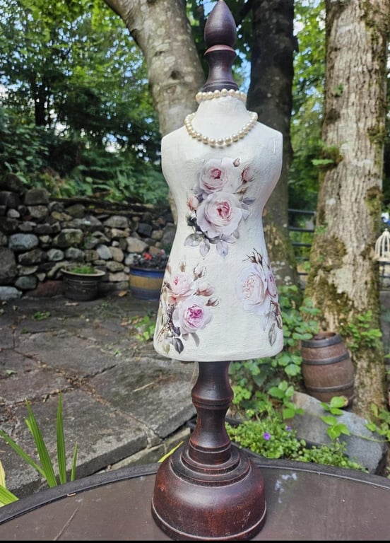 Vintage Tailors Dummy Mannequin Statement Decor Floral Shabby Chic Inspired
