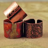 Etched Copper Owl Ring - Adjustable size