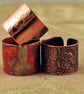Etched Copper Owl Ring - Adjustable size