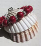 Natural Red Coral Gemstone Beaded Shell Bracelet "Hollyee"
