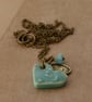 Handmade Ceramic Heart, Personalised Initial & Bead Necklace (More Colours) - Image 1