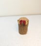 Red heart half gold stud earrings  - Image 1