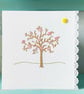 Hand Stitch Card. Cherry Blossom Card. Tree Card. Blank Card. Cherry Blossoms. - Image 1