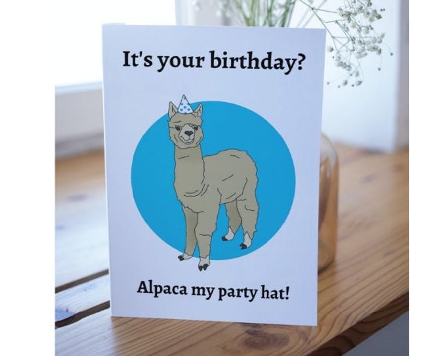 Alpaca Happy Birthday Card Funny Greeting Card