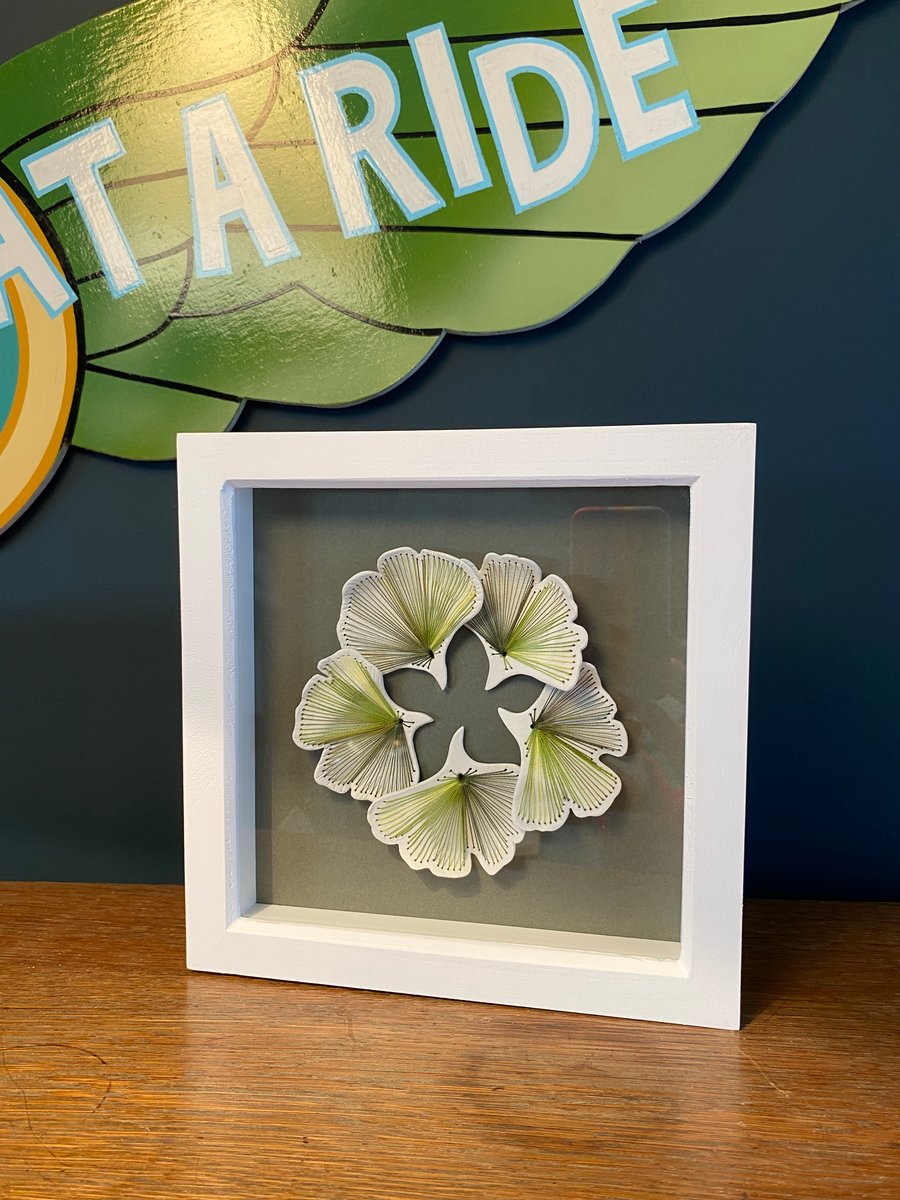 Ginkgo Leaves Embroidery Clay Painting Landscape Countryside 