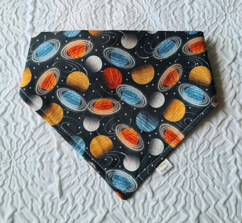 Scrunchie Dog and Cat Bandana - "Astro Pet", 100% Cotton, Stylish Pet Accessory