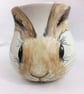 Hare mug, handpainted, earthenware - Image 1