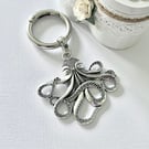 Octopus Keyring with Spring Clasp - Nautical Keychain for Men and Women