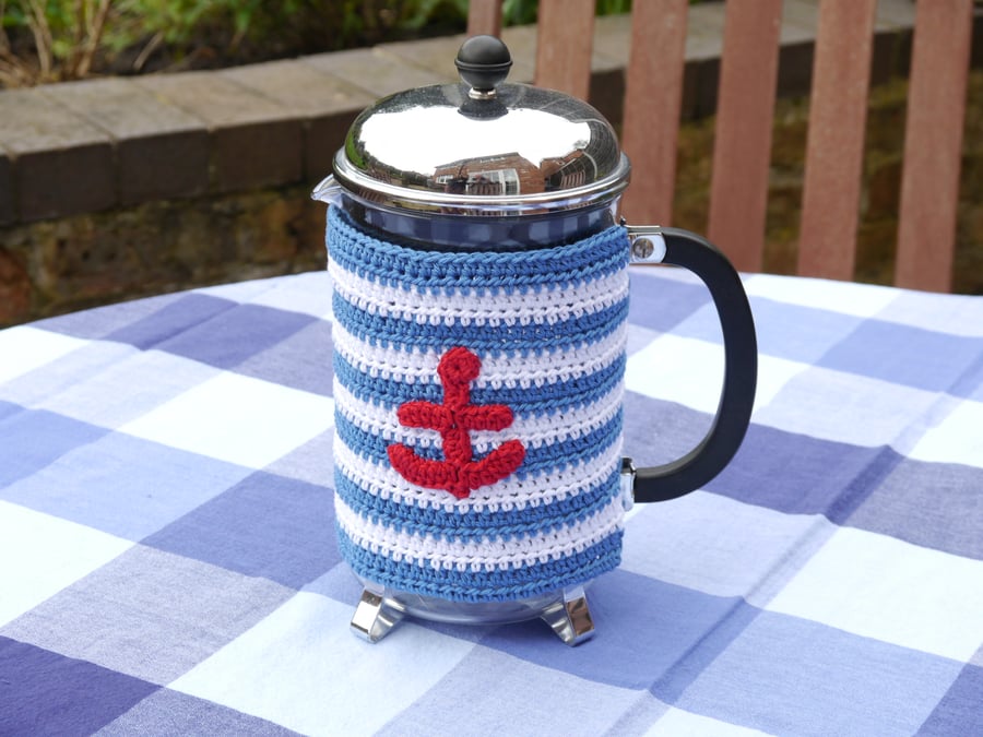 Nautical Anchor Cafetiere Cosy 