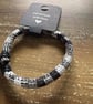Handmade Black & White Woven Cord Bracelet