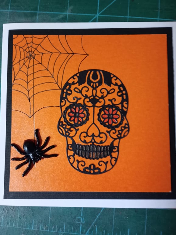 Spooky skull birthday card