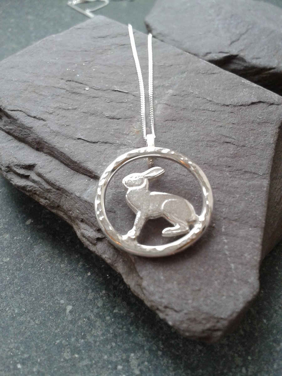 Silver Hare Pendant