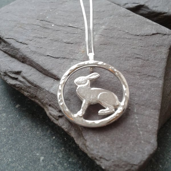 Silver Hare Pendant