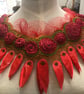 Red flamed collar - statement piece  - Image 5
