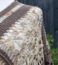 Taupe and Beige Mix Crochet Poncho - Design A542 - Image 9