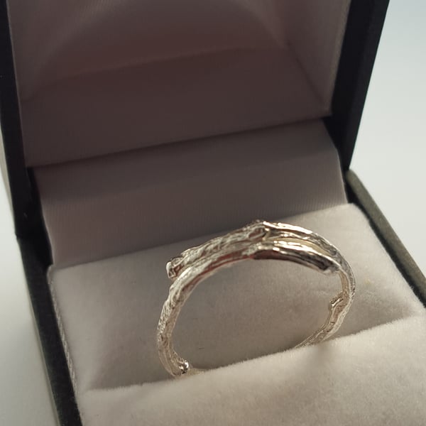 Silver Wrap Twig Ring