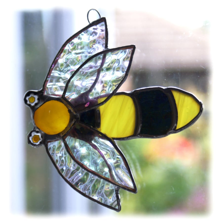 Bee Suncatcher Stained Glass Handmade Bumble