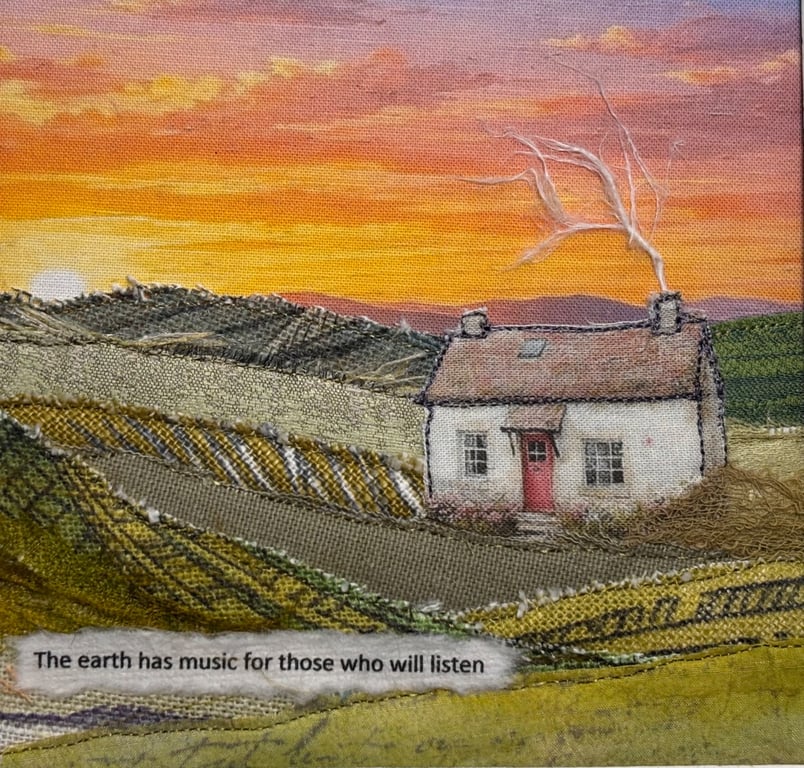 Landscape textile picture.. the earth has music for those who will listen