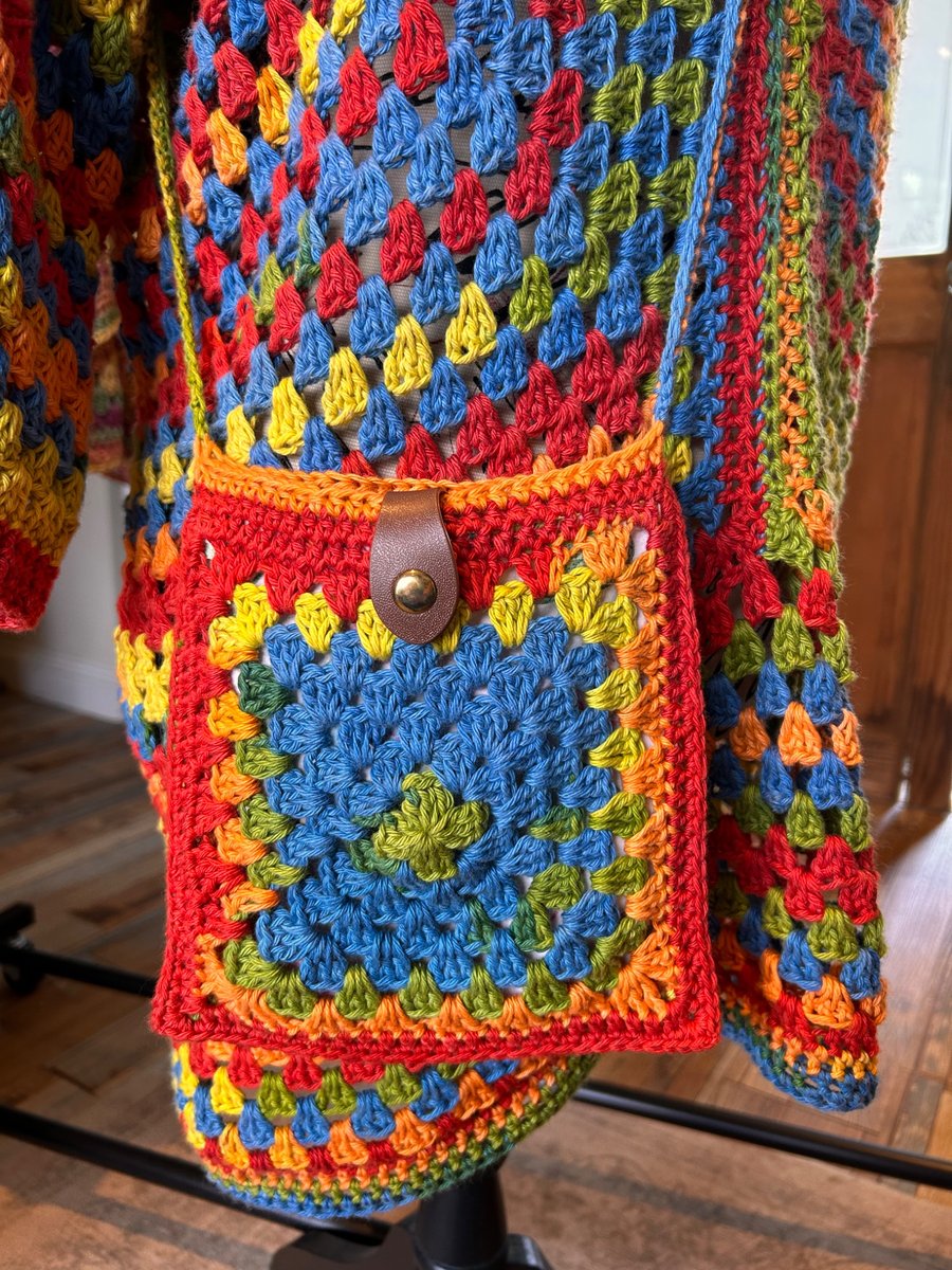 Crochet Cross Body Bag Fully Lined 
