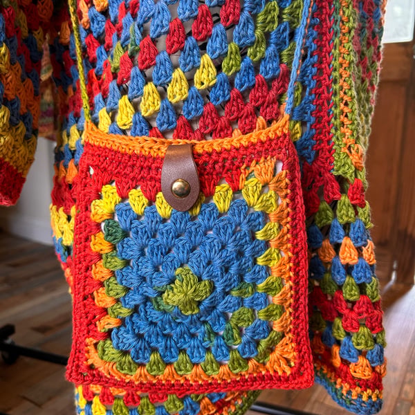 Crochet Cross Body Bag Fully Lined 