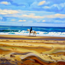 A4 Print North Norfolk Horse Rider on Holkham Beach 