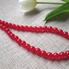 Quartzite Necklace, Red, Semi-precious beads, SALE