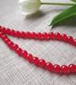 Quartzite Necklace, Red, Semi-precious beads, SALE - Image 1