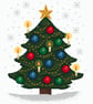 135 - Golden Sparkling Christmas Tree in the Snow - Cross Stitch Pattern - Image 1