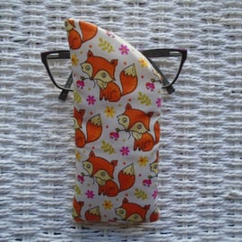 Cute Fox Glasses Case Lined & Padded 