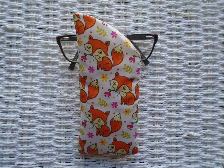 Cute Fox Glasses Case Lined & Padded 