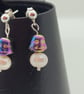Haematite Buddha & Pearl Studs