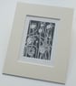 Poppy Seedhead charcoal grey - Linocut Print - Image 3