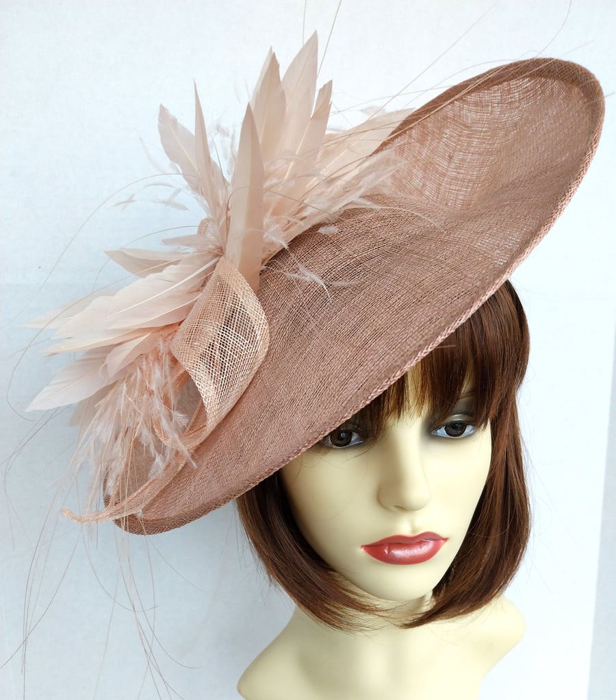 Helen Large Nude coloured hat or hatinator