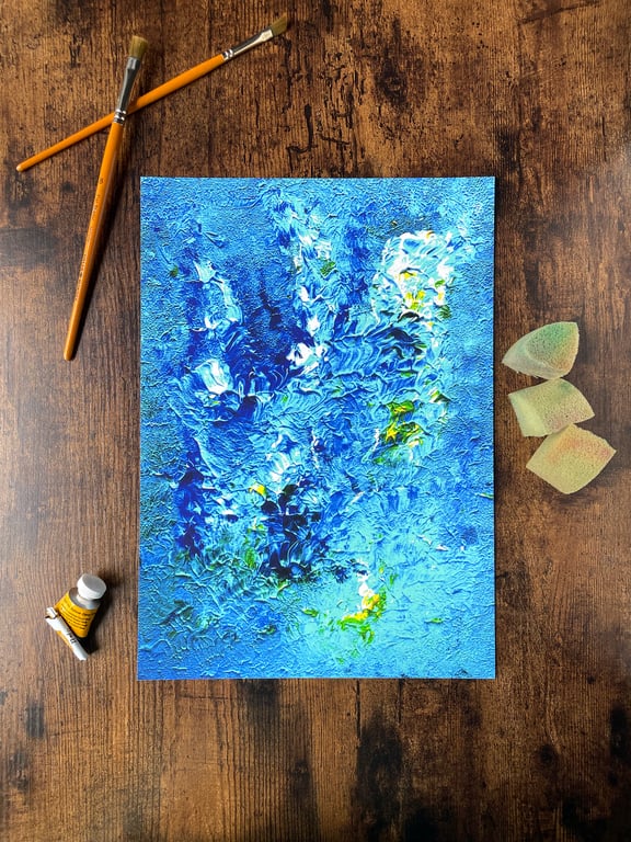 Blue Hue A4 Giclee Digital Art Print