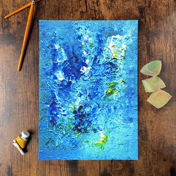 Blue Hue A4 Giclee Digital Art Print