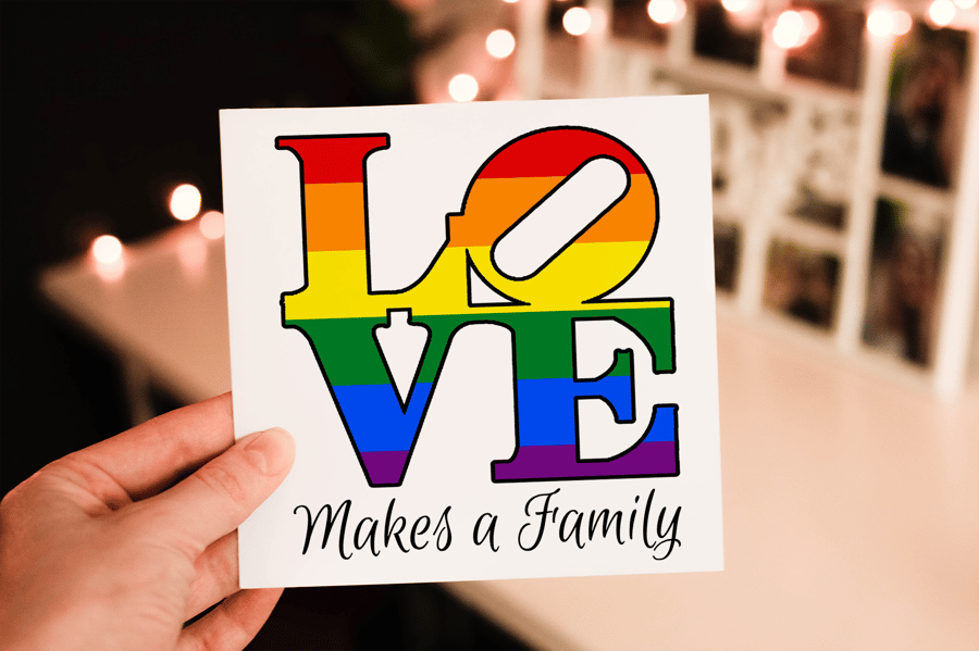 Love Makes A Family Card, Congratulations Adoption for New Child, Baby Shower