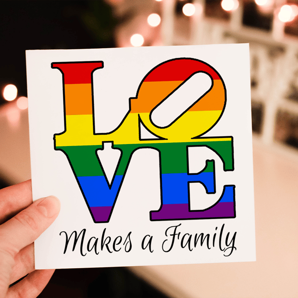 Love Makes A Family Card, Congratulations Adoption for New Child, Baby Shower