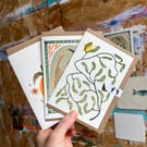 Seasonal Risograph Cards - pack of 3