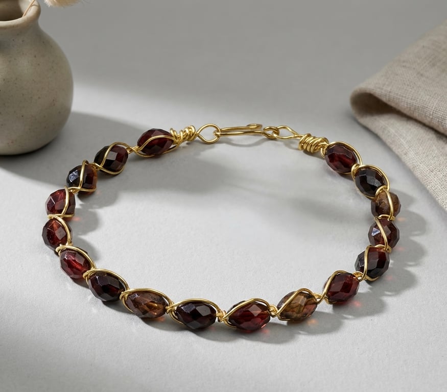 Tigers Eye Wire Wrapped Bracelet