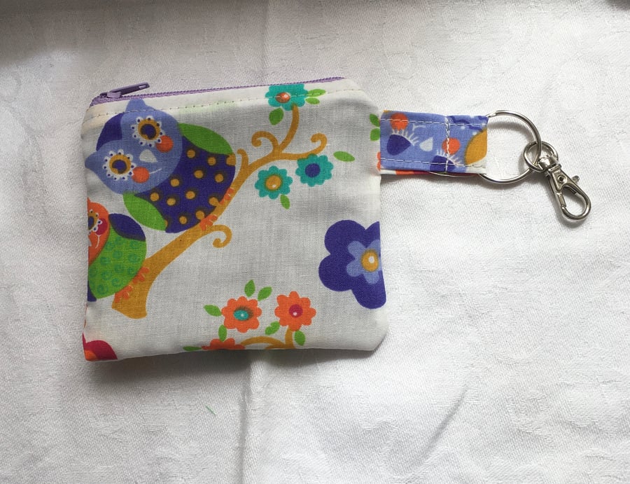Sweet Little Coin Clip Purse, Clip Key Holder, Zip Coin Purse, Gift Idea.
