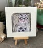 Night Time Cat Girl - Collagraph Print - Image 2