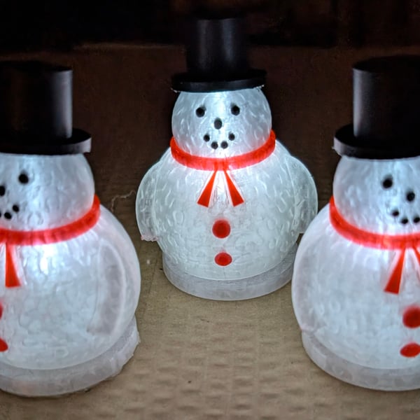 3x LED Tea light Snowmen